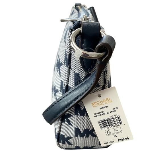 Michael Kors Vincent Medium Logo Jacquard Pochette with Card Case NWT - Picture 9 of 14